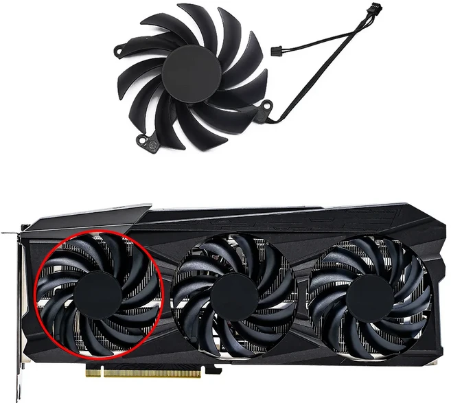INNO3D RTX 3080ti 24GB 게임용 X3 그래픽 카드 냉각 팬용 CF 12915S 85mm, 04 A Fan