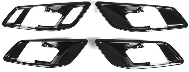 정시출고 품질보증 ABS 탄소 섬유 내부 문짝 핸들 프레임 커버 스티커 자동차 액세서리 트림 BMW 1 시리, 02 Black
