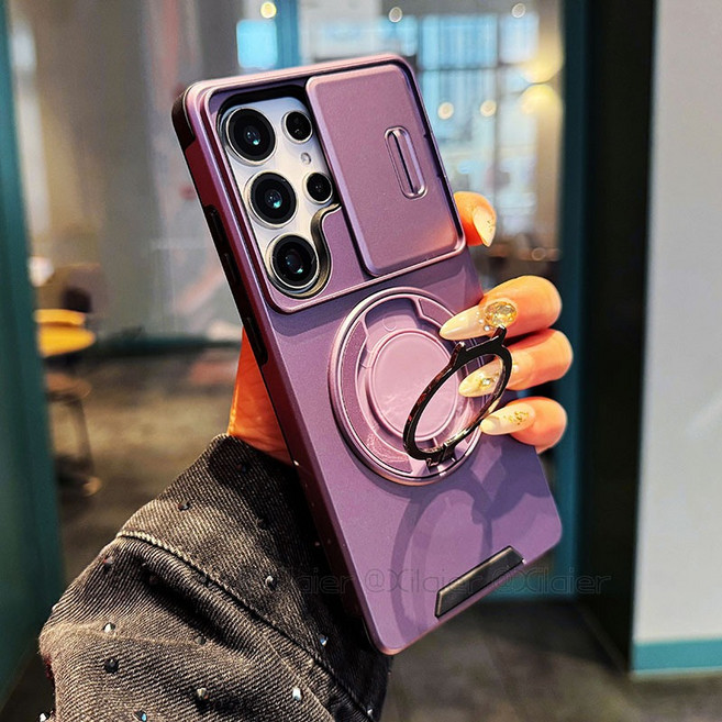 三星 手機殼 旋轉支架 推窗全包保護