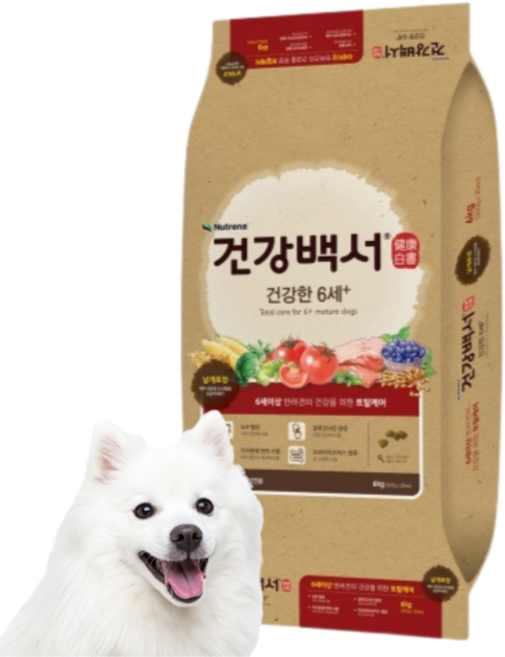 건강백서 건강한 6세 시바견사료 치와와 슈나우저 사료 6kg, 1개