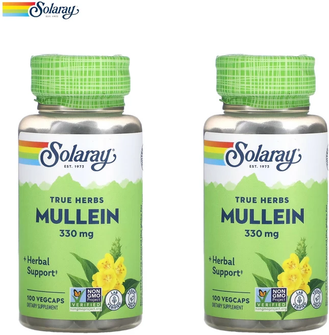 솔라레이 Solaray 멀레인 뮬레인 뮤레인 물레인 Mullein 330mg 100 2개, 100캡슐 - 쿠팡