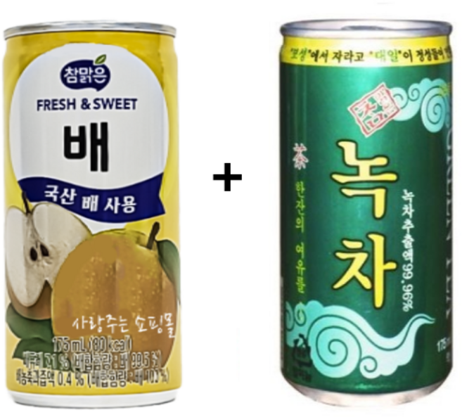 대일 참맑은 배 175ml 30개 + 녹차 175ml 30개, 60개