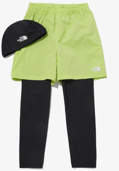 [국내매장판] 노스페이스 키즈 수영복 바지 썸머 다이브 쇼츠 모자 SET 아동 래쉬가드 라임