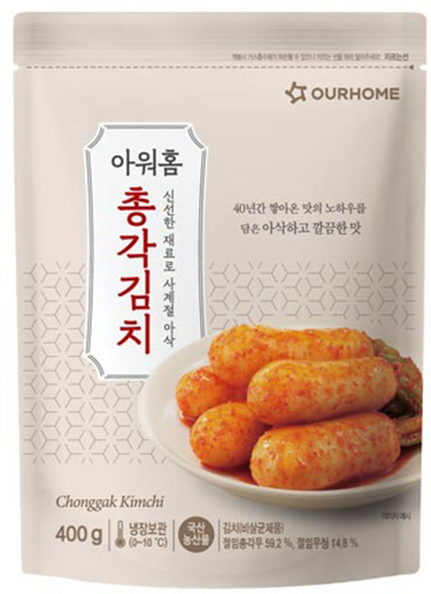 아워홈 총각김치, 400g, 4개