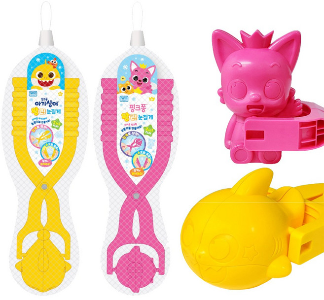 핑크퐁 아기상어 왕 큰 눈집게 2종세트 눈사람 만들기 모양틀 집게, 1개