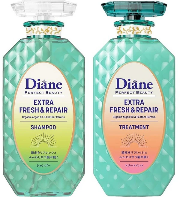 2024년 450ml×2 엑스트라 프레쉬 & 리페어 완벽한 뷰티 자몽과 박하 향기 샴푸 & 트리트먼트 구품 다이안, 1개, 450ml - 쿠팡