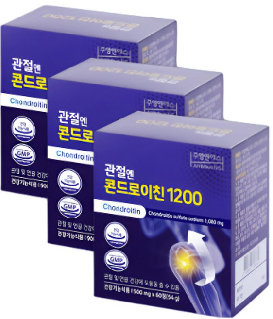 관절엔 지성 콘드로이친 1200 소연골, 60정, 3개