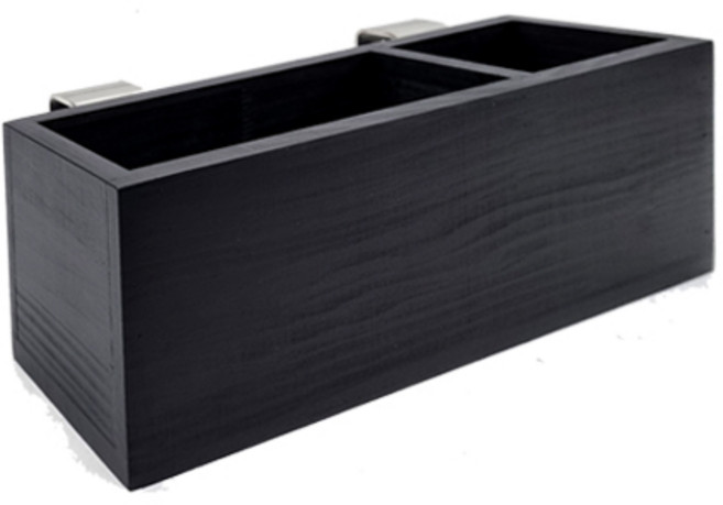 트레이 원목 거치대 츄레이 정리함, 검정, 1개