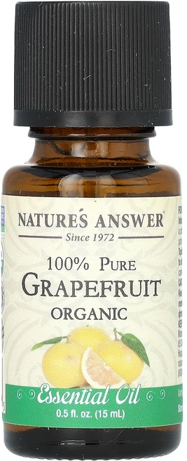Nature's Answer 유기농 에센셜 오일 100% 순수 자몽 0.5 fl oz (15 ml) Answer (네이처스 앤서), Nature's Answer, 유기농 에센셜 오일, 1, 1개, 15ml - 쿠팡