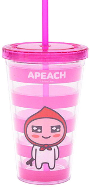 카카오 트라이탄 아이스텀블러 어피치 더블월 디자인 480ml 릴팡, 1개, 핑크