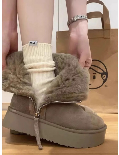 ANYOU 여성 스노우부츠 겨울 편한 방한부츠 앵클 부츠 3cm