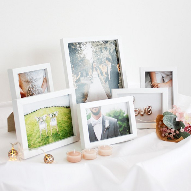 에이모노 웨딩포토테이블 액자세트, 소호15(화이트)