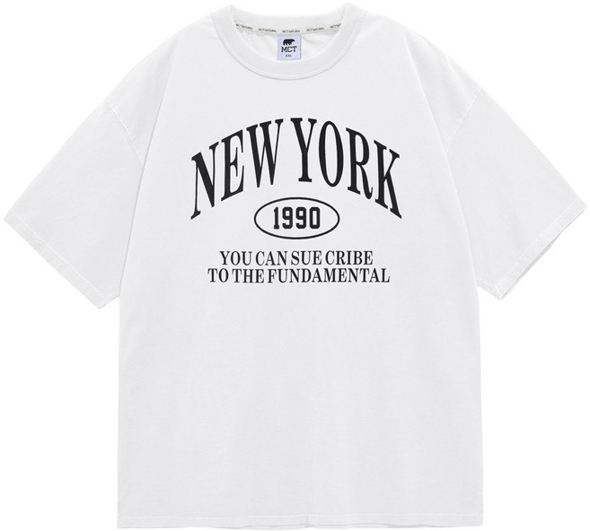 문컬렉션 남녀공용 반팔 티셔츠 유캔NY 뉴욕 레터링 반팔티