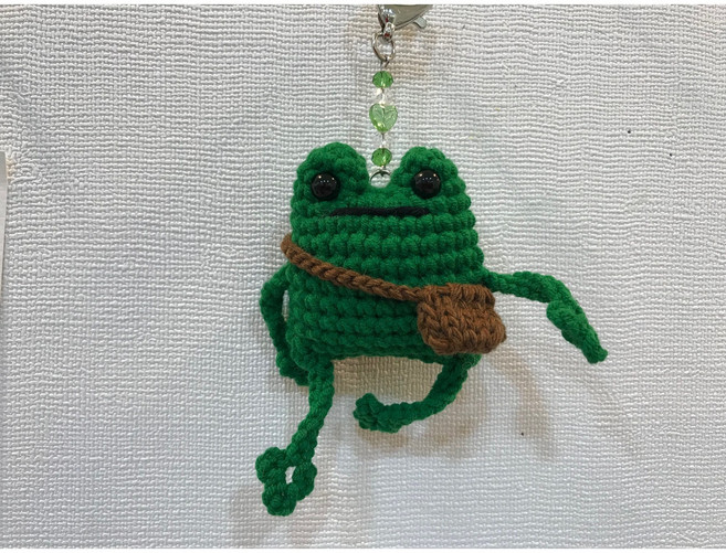 핸드메이드 뜨개 개구리 키링 (M)