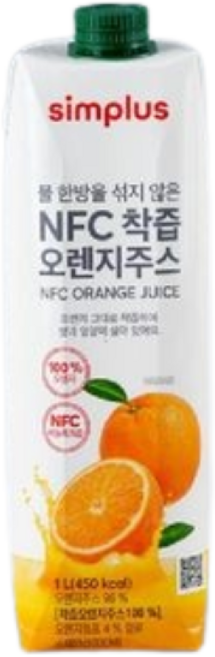 simplus NFC 착즙 오렌지주스, 1L, 3개