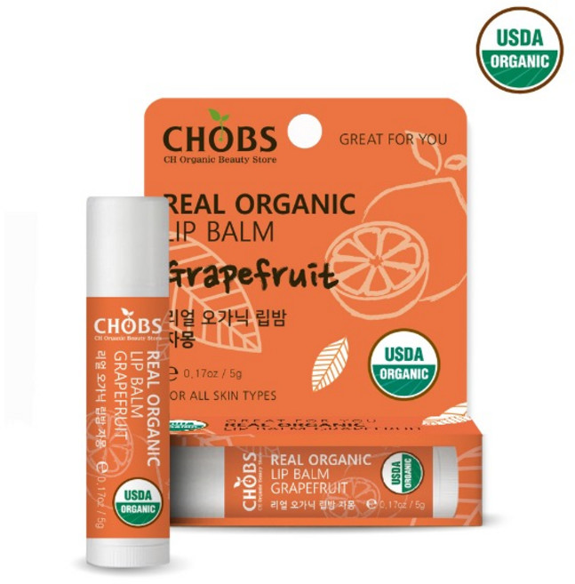 찹스 유기농 립밤, 자몽향, 5g, 1개