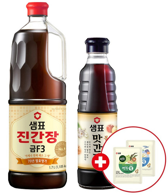 샘표 진간장 금F3 1.7L+맛간장 500ml+연두링16g 증정, 1세트, 2.2L