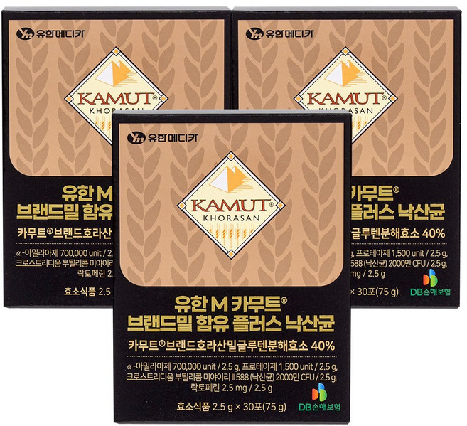 유한메디카 카무트 낙산균 프로바이오틱스 효능 소화 효소 변비 과민성 대장, 2.5g, 90개