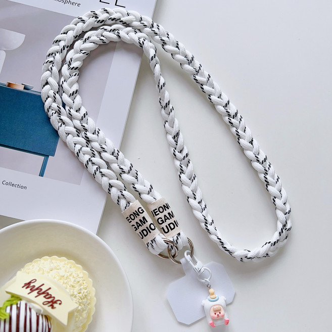 허니코코 튼튼한 로프줄 핸드폰 스트랩 (전 기종 호환 가능), 1개, 화이트