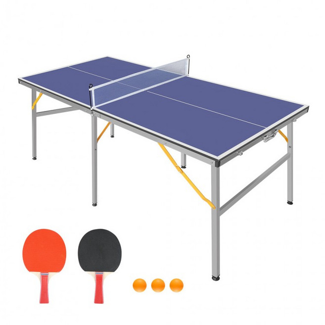 [감씨]접이식 미들 탁구대 180m 실내 야외 캠핑 사무실 테이블 탁구채 풀세트 PT-180, 미니 탁구대 풀세트 PT-137, 1개