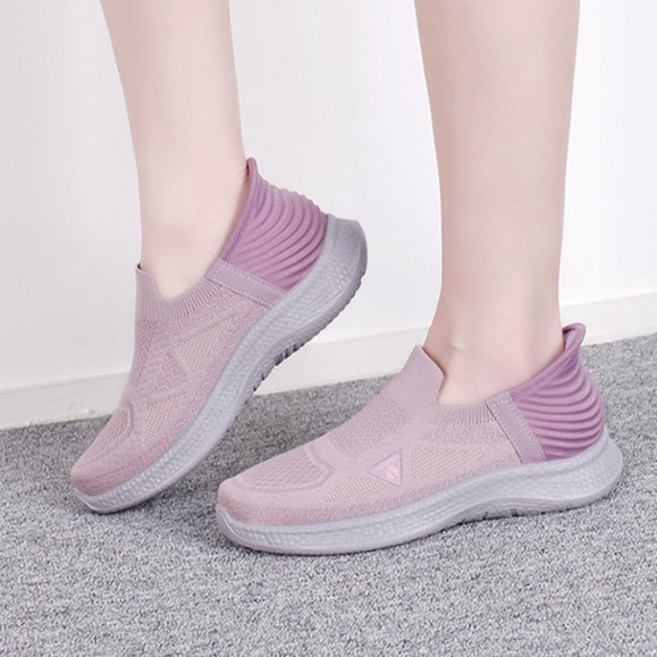 행텐 슬립인스 니트 스판 슬립온 가볍고 신기편한 푹신한 발편한 중년여성 컴포트화 4cm