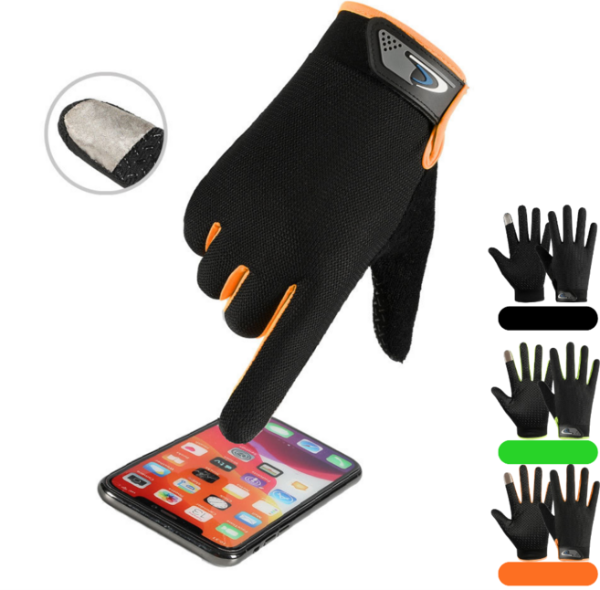 블룸온 사계절 논슬립 오토바이 배달 장갑 양손 세트, 블랙