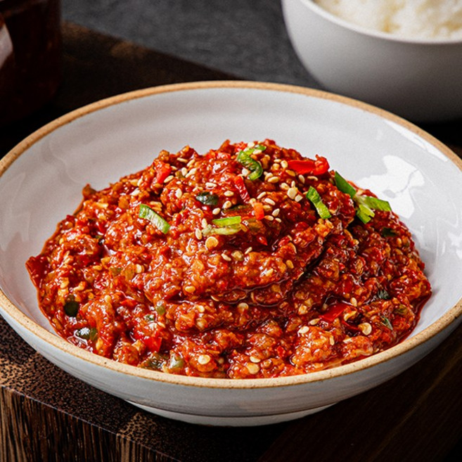 밥도둑푸드 국내산 미더덕 양념젓갈 집밥 쌈밥 반찬 별미 오만둥이, 1개, 300g