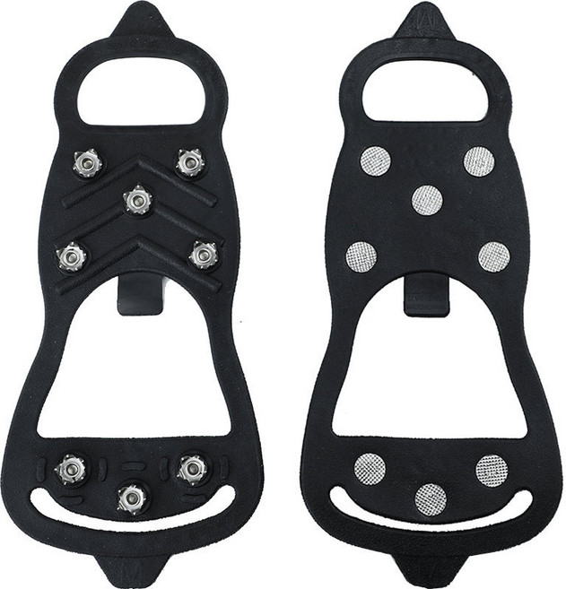 防滑耐磨冰爪鞋釘，適用於雪地、冰面登山，方便穿脫，成人/兒童適用, 8齒鋼釘,M 【32-36鞋碼】【1雙】