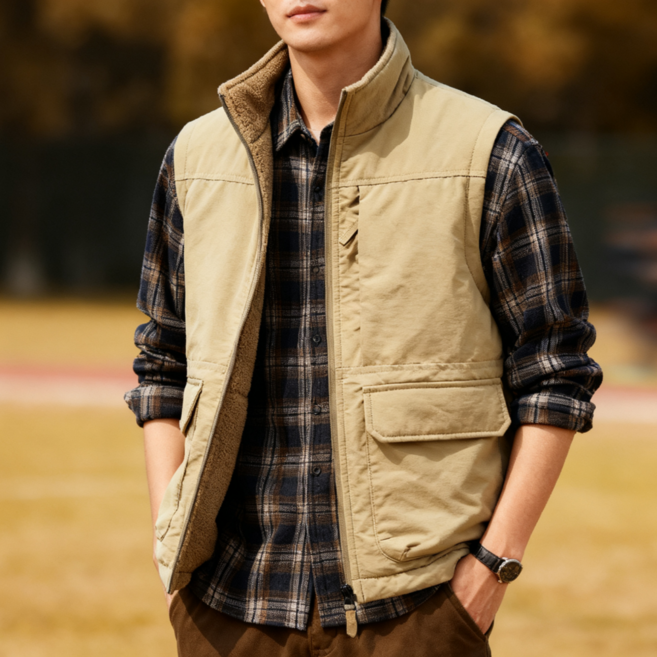 FMFY 빅사이즈 양면 방한 기모 조끼