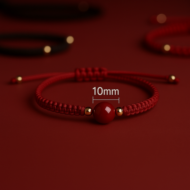 금전운 팔찌 행운팔찌 패션팔찌 로프체인 금색비즈 빨간색 끈 남여공용 재물운 부귀 커플아이템