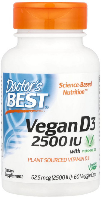 Doctor's Best Vitamin D3 2500IU Vitashine D3 60정, 1개
