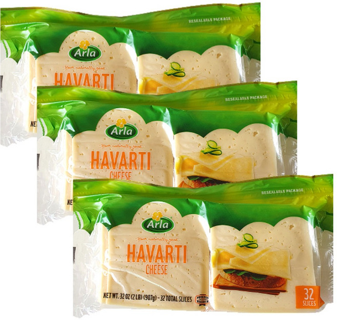 [보냉박스+아이스팩] 알라 하바티 치즈 슬라이스, 907g, 3개