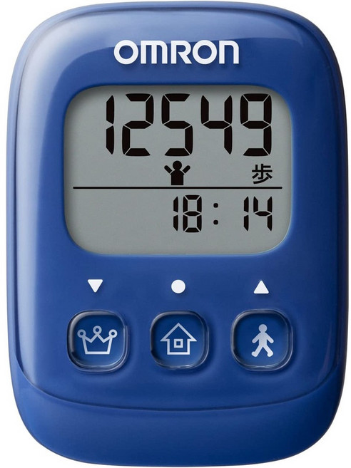 OMRON 歐姆龍 HJ325 健走計步器 大文字顯示 輕巧方便 樂活先知現貨, 藍, 1個