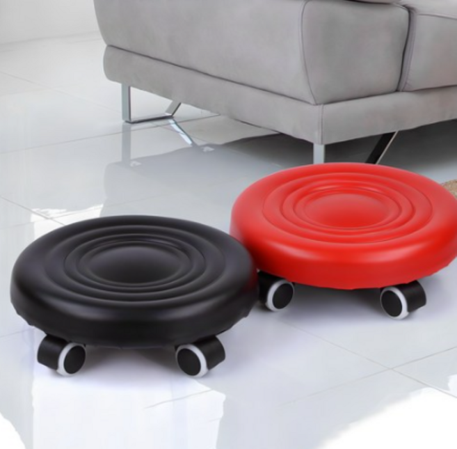 쿠션왕 바닥의자(일반) 바퀴의자 앉은뱅이 청소 좌식의자, 블랙, 1개