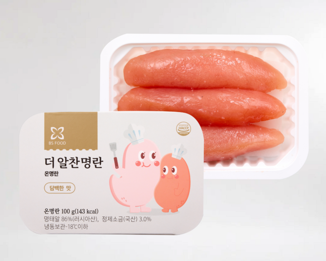 무색소 저염 백명란 젓갈 구이용 100g, 2개