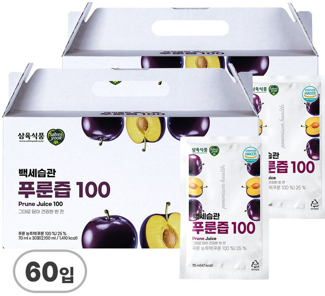 백세습관 푸룬즙 100, 70ml, 60개