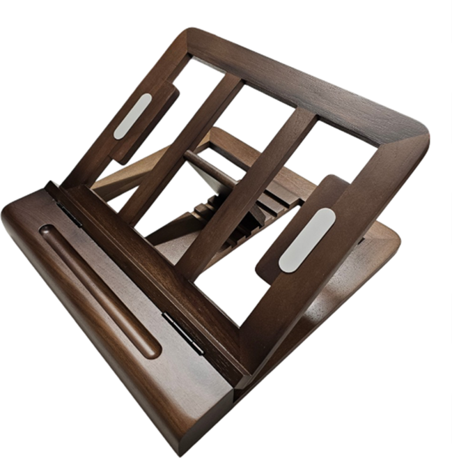 고급형 원목 노트북스탠드 접이식 태블릿 거치대, 1개, 나무색