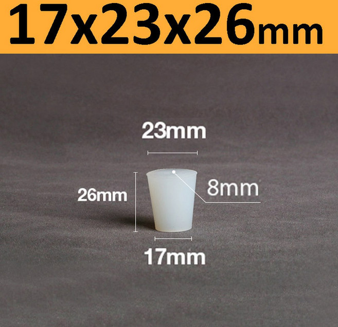 5PCS WINE STOPPERS 실리콘 8MM 발효 밸브 구멍이있는 고무 에어 플러그 버블 배기, 2Pcs, 17x23x26mm