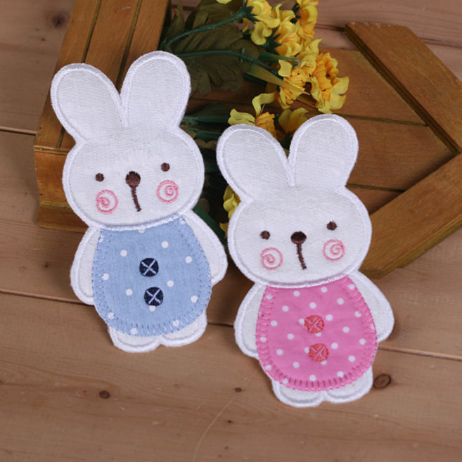 레이스 토끼 와펜/ 뱃지 의류 소품 헤어악세사리 브로치 꾸미기 리폼 포인트, 핑크, 1개