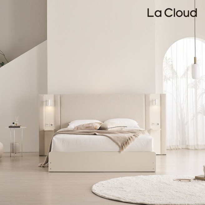 라클라우드 프리미엄 호텔식 수납형 글로리 침대프레임 퀸/킹 공용 Q/K, Q/K(퀸/킹 공용), 오트밀 베이지, 침대프레임(패널1EA 포함)