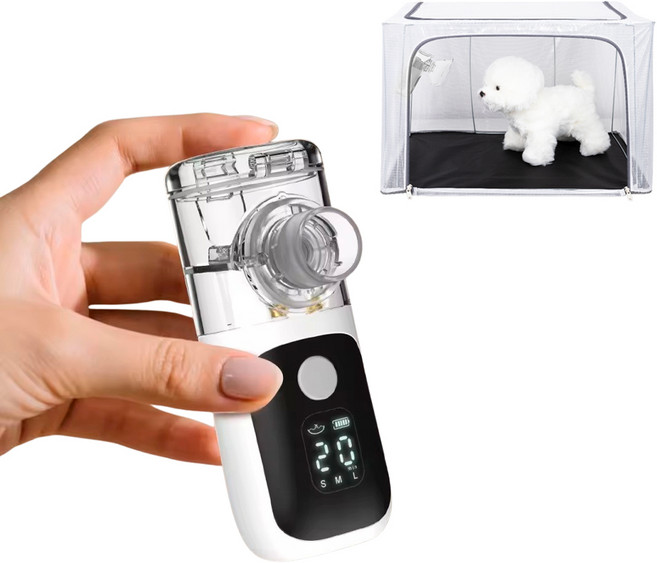 하이넵 충전식 무선 강아지 네블라이저방 세트 고양이 동물용 접이식 네블방, 1세트, 108L