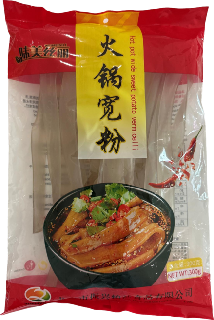 롱커우진싱 중국 마라탕 훠거 넓은 당면(고구마전분 84% 함유), 1개, 300g