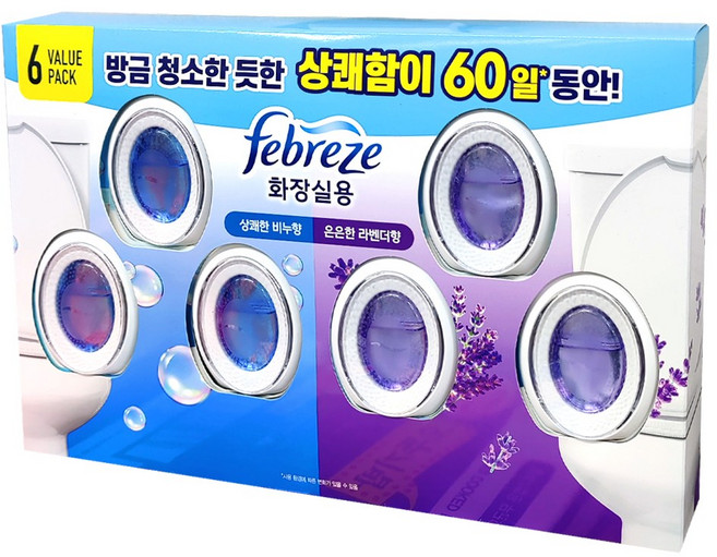 페브리즈 화장실용 방향탈취제 6개입, 6.3ml, 2세트