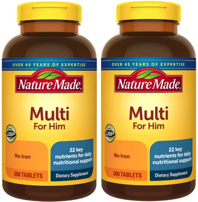 네이처메이드 포맨 멀티 For Him 남성종합비타민 300정, 2개 - 쿠팡