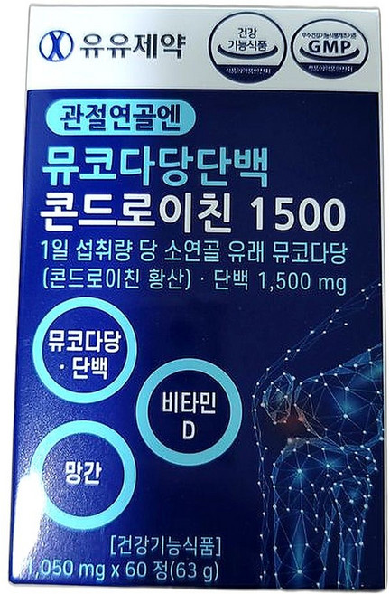 무릎 관절 건강 증진 콘드로이친 함유 면역력 강화 편리한 복용 60정 1개