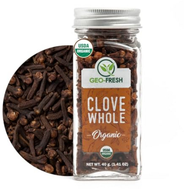 Geo-Fresh Cloves Whole Organic - Geo-Fresh Cloves Whole Organic - 1.41 oz (40g) - Organic Cloves Wh, 40g, 1개, 허브 팜 정향 30ml, 1.41 oz (Pack of 1)