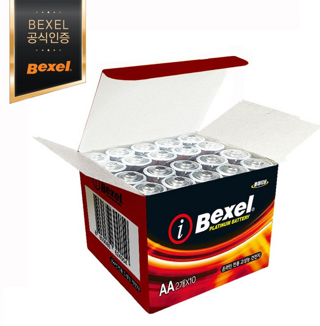 벡셀 아이플래티넘 고성능 AA 건전지 20알(60%성능UP) 알카라인건전지, 20개입, 1개