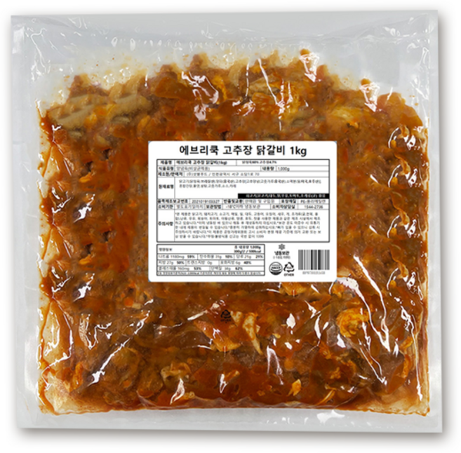 [대용량] 에브리쿡 고추장 닭갈비 1kg, 1개