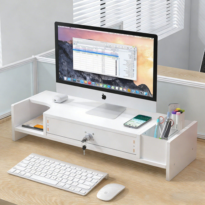 YAPOGI 모니터받침대 가정용 사무실용 컴퓨터받침대, 화이트 B