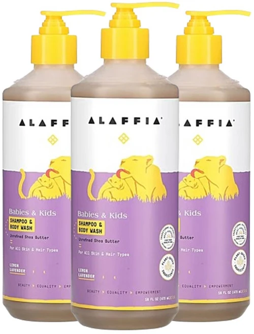 알라피아 베이비 키즈 샴푸 바디 워시 레몬 라벤더 473ml 3팩, 3개 - 쿠팡